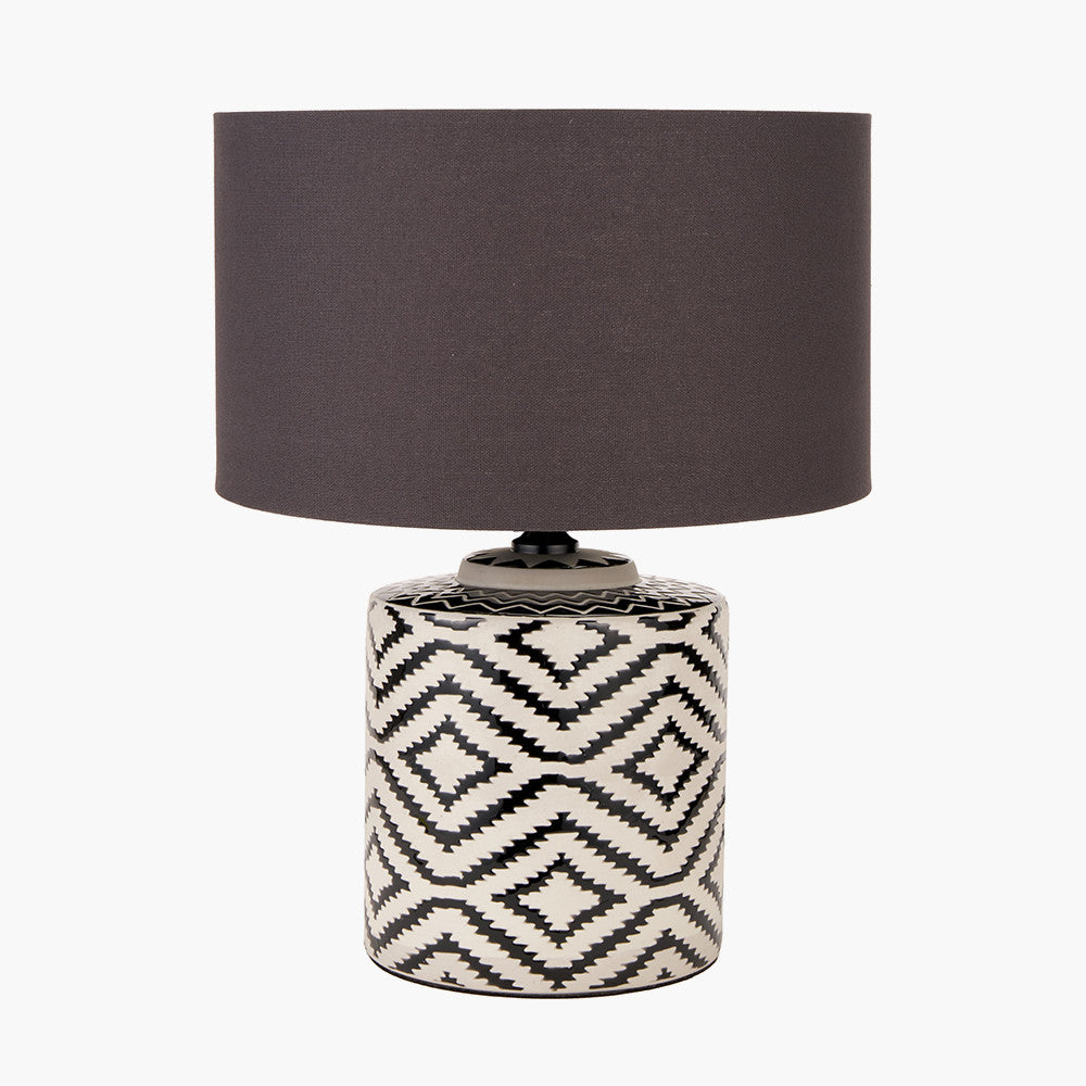 Chirala Black & White Ikat Ceramic Table Lamp - Base Only - CLEARANCE